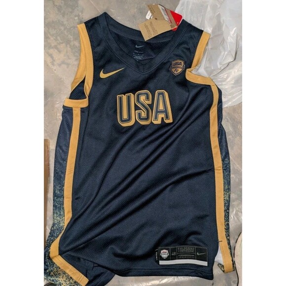 Nike Team USA 50th Anniversary 2024 Olympics Navy Gold Sample Jersey  L, 2XL - Picture 7 of 8